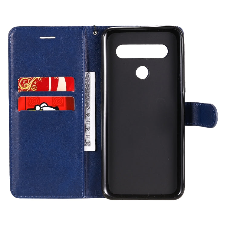 For LG K61 Solid Color Horizontal Flip Protective Leather Case with Holder & Card Slots & Wallet & Photo Frame & Lanyard