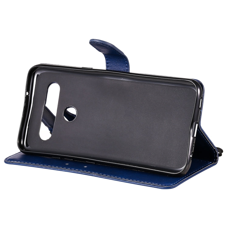 For LG K61 Solid Color Horizontal Flip Protective Leather Case with Holder & Card Slots & Wallet & Photo Frame & Lanyard