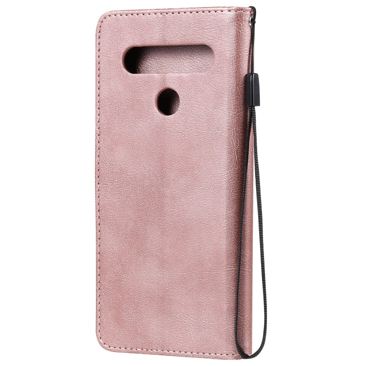 For LG K61 Solid Color Horizontal Flip Protective Leather Case with Holder & Card Slots & Wallet & Photo Frame & Lanyard