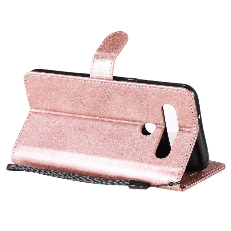 For LG K61 Solid Color Horizontal Flip Protective Leather Case with Holder & Card Slots & Wallet & Photo Frame & Lanyard