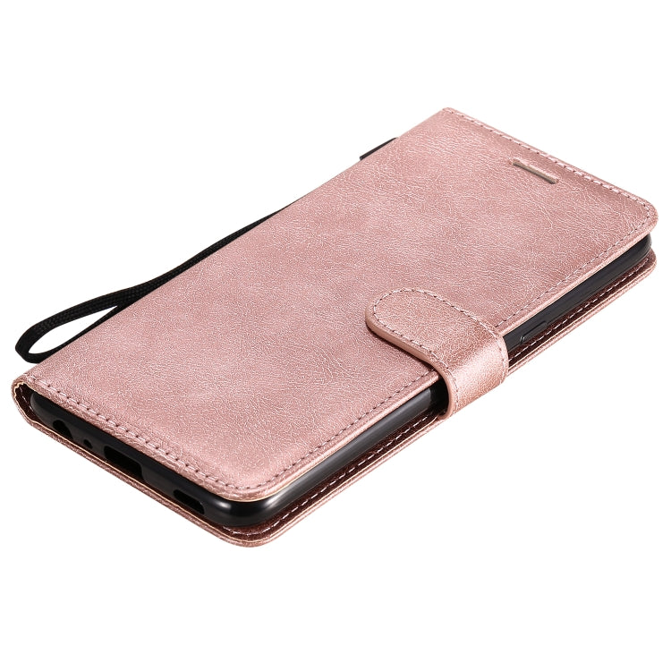 For LG K61 Solid Color Horizontal Flip Protective Leather Case with Holder & Card Slots & Wallet & Photo Frame & Lanyard