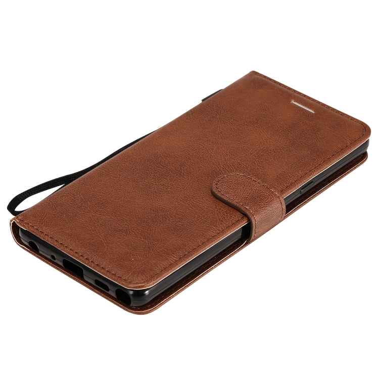 For Motorola Moto E6s (2020) Solid Color Horizontal Flip Protective Leather Case with Holder & Card Slots & Wallet & Photo Frame & Lanyard