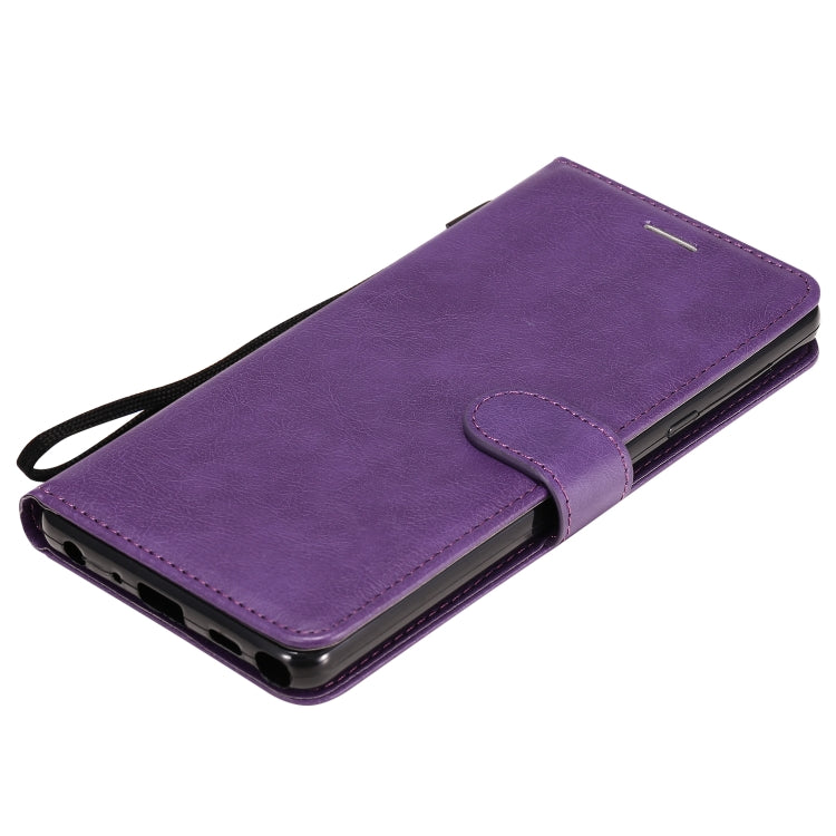 For Motorola Moto E6s (2020) Solid Color Horizontal Flip Protective Leather Case with Holder & Card Slots & Wallet & Photo Frame & Lanyard