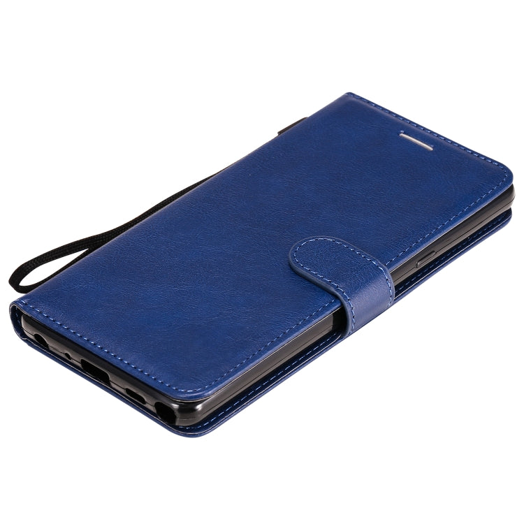 For Motorola Moto E6s (2020) Solid Color Horizontal Flip Protective Leather Case with Holder & Card Slots & Wallet & Photo Frame & Lanyard