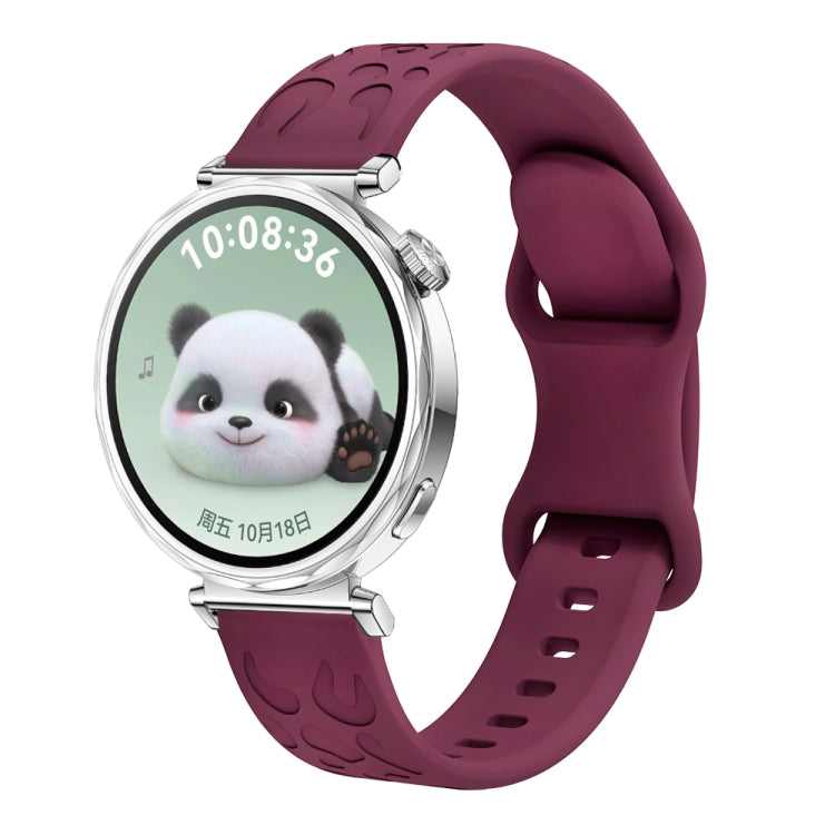 For Huawei Watch GT 5 41mm Leopard Embossed Silicone Watch Band
