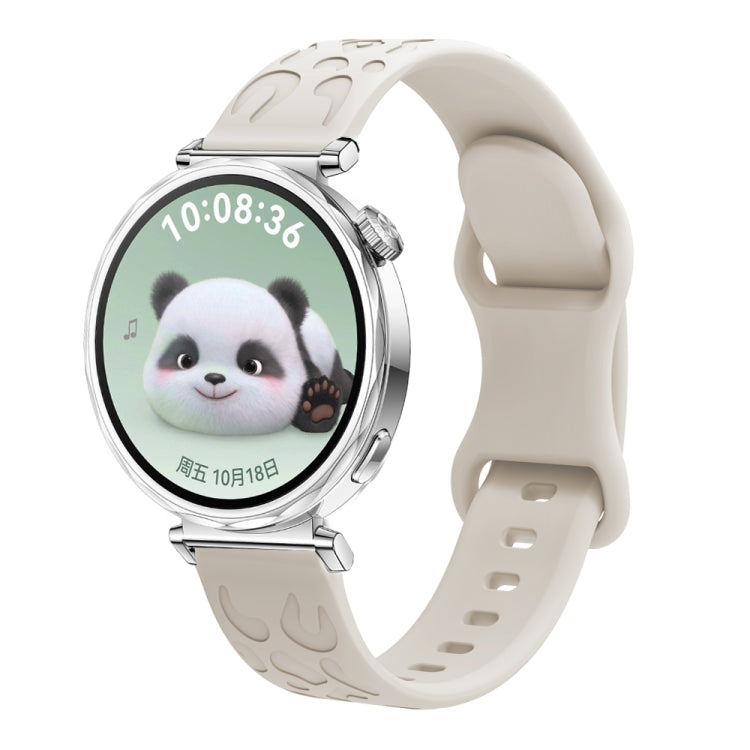 For Huawei Watch GT 5 41mm Leopard Embossed Silicone Watch Band