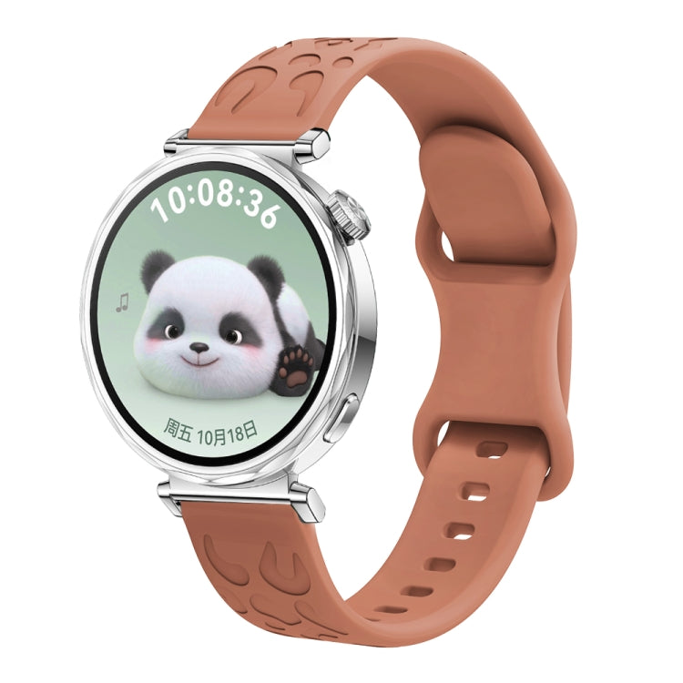 For Huawei Watch GT 5 41mm Leopard Embossed Silicone Watch Band