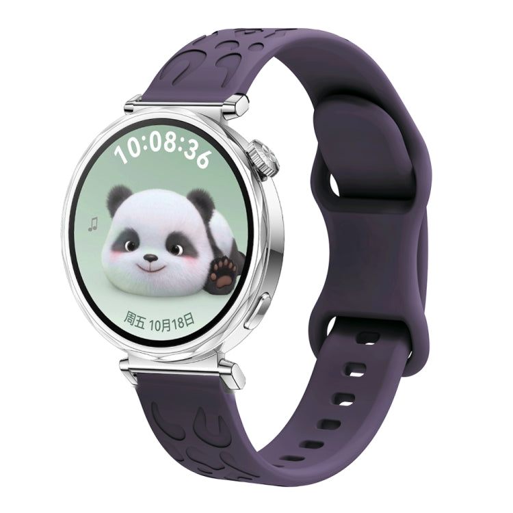 For Huawei Watch GT 5 41mm Leopard Embossed Silicone Watch Band