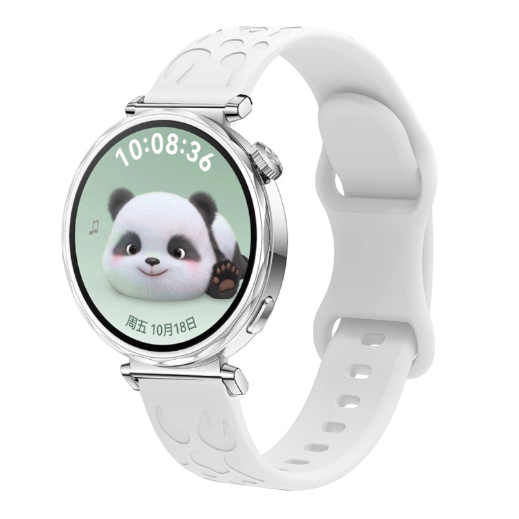 For Huawei Watch GT 5 41mm Leopard Embossed Silicone Watch Band