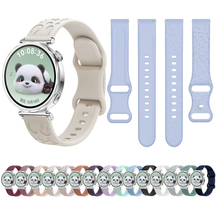 For Huawei Watch GT 5 41mm Leopard Embossed Silicone Watch Band