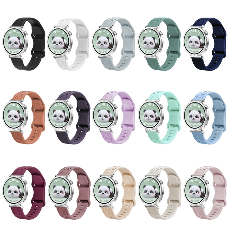 For Huawei Watch GT 5 41mm Leopard Embossed Silicone Watch Band