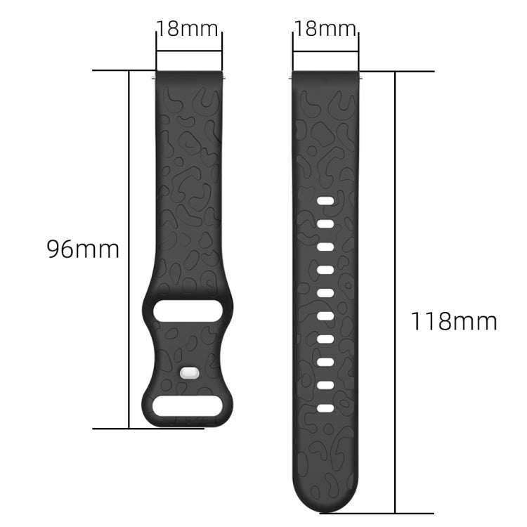 For Huawei Watch GT 5 41mm Leopard Embossed Silicone Watch Band