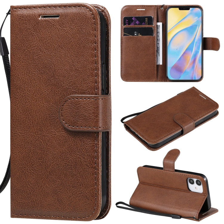 For iPhone 12 mini Solid Color Horizontal Flip Protective Leather Case with Holder & Card Slots & Wallet & Photo Frame & Lanyard