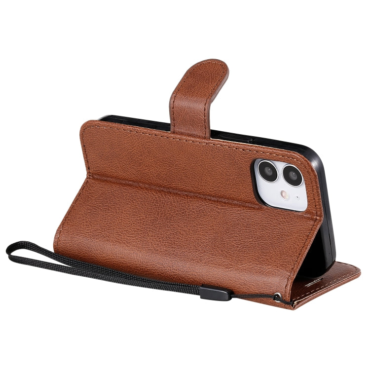 For iPhone 12 mini Solid Color Horizontal Flip Protective Leather Case with Holder & Card Slots & Wallet & Photo Frame & Lanyard