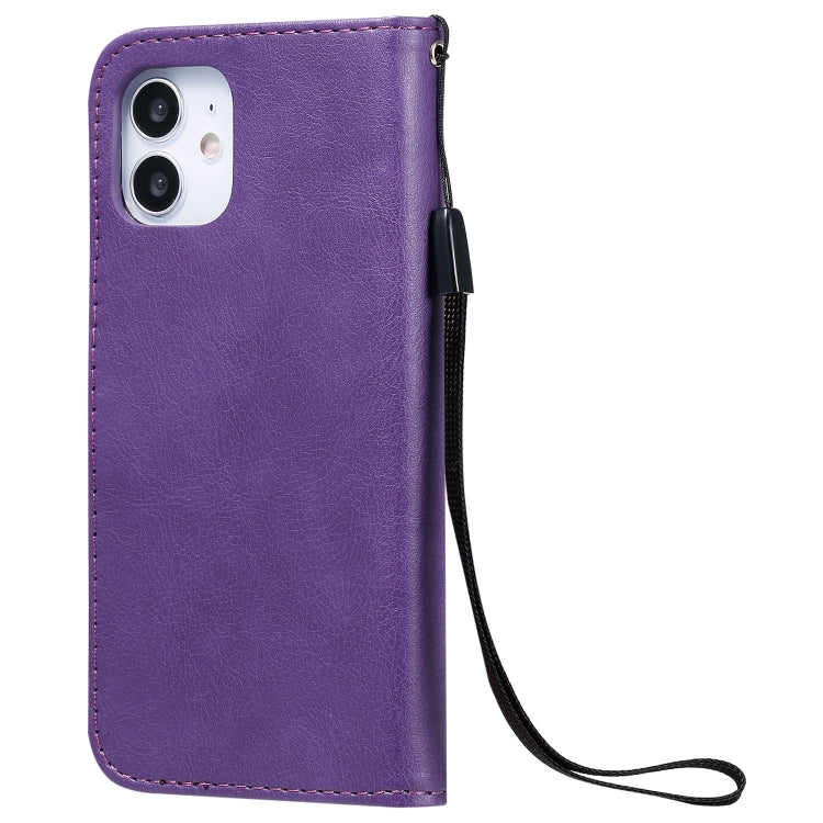 For iPhone 12 mini Solid Color Horizontal Flip Protective Leather Case with Holder & Card Slots & Wallet & Photo Frame & Lanyard