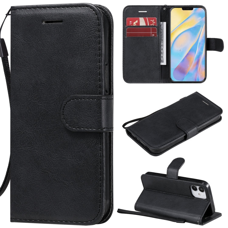 For iPhone 12 mini Solid Color Horizontal Flip Protective Leather Case with Holder & Card Slots & Wallet & Photo Frame & Lanyard