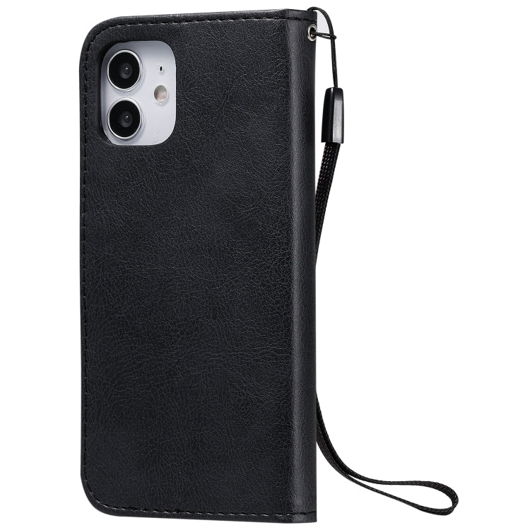 For iPhone 12 mini Solid Color Horizontal Flip Protective Leather Case with Holder & Card Slots & Wallet & Photo Frame & Lanyard