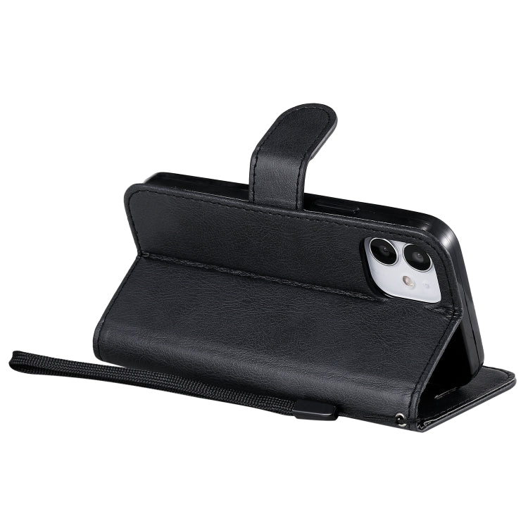 For iPhone 12 mini Solid Color Horizontal Flip Protective Leather Case with Holder & Card Slots & Wallet & Photo Frame & Lanyard