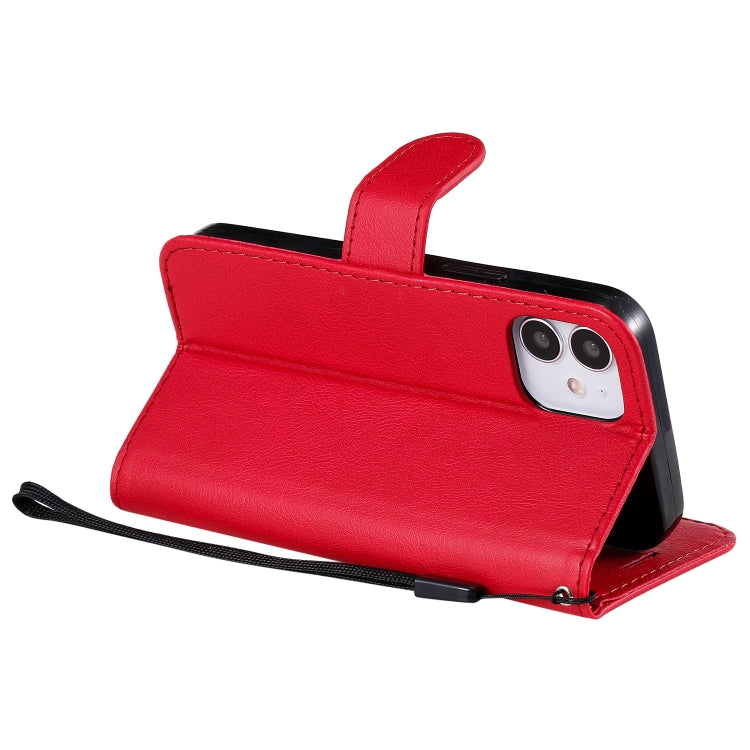 For iPhone 12 mini Solid Color Horizontal Flip Protective Leather Case with Holder & Card Slots & Wallet & Photo Frame & Lanyard