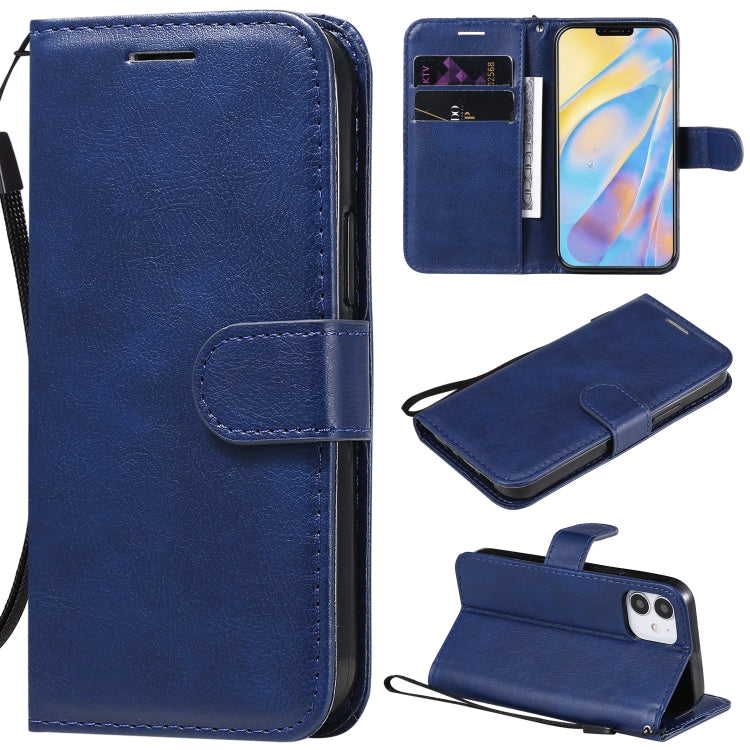 For iPhone 12 mini Solid Color Horizontal Flip Protective Leather Case with Holder & Card Slots & Wallet & Photo Frame & Lanyard