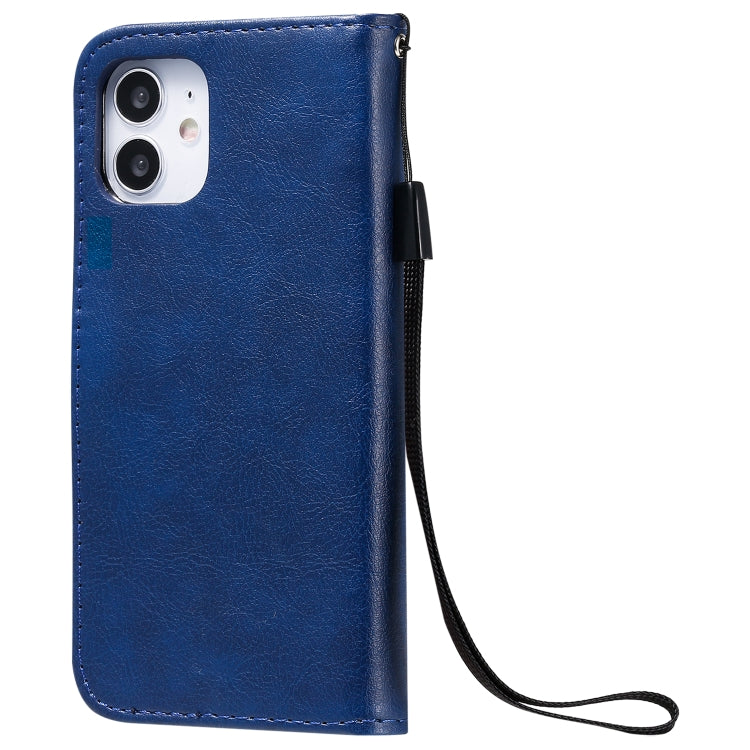 For iPhone 12 mini Solid Color Horizontal Flip Protective Leather Case with Holder & Card Slots & Wallet & Photo Frame & Lanyard