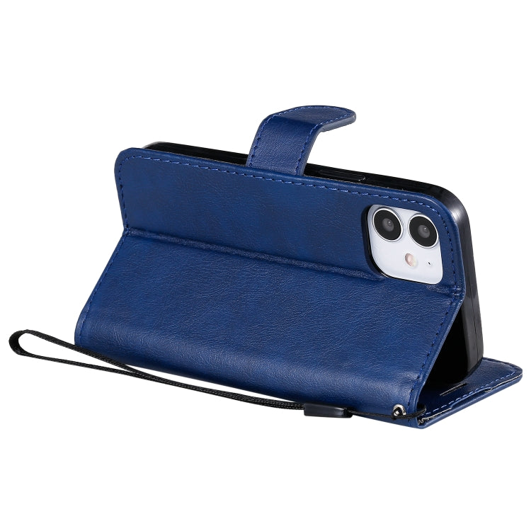 For iPhone 12 mini Solid Color Horizontal Flip Protective Leather Case with Holder & Card Slots & Wallet & Photo Frame & Lanyard