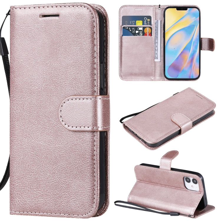For iPhone 12 mini Solid Color Horizontal Flip Protective Leather Case with Holder & Card Slots & Wallet & Photo Frame & Lanyard
