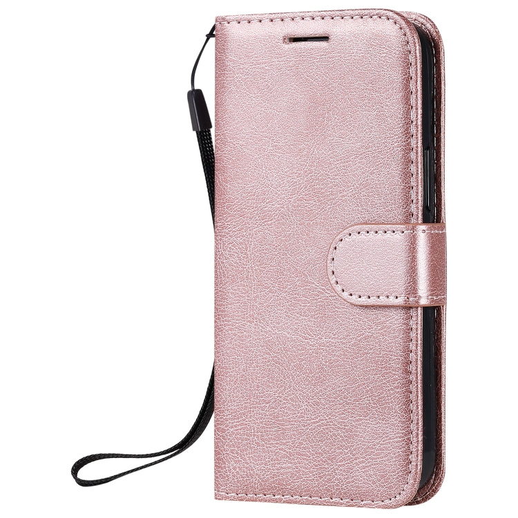 For iPhone 12 mini Solid Color Horizontal Flip Protective Leather Case with Holder & Card Slots & Wallet & Photo Frame & Lanyard