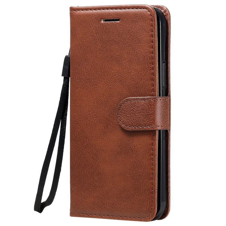 For iPhone 12 / 12 Pro Solid Color Horizontal Flip Protective Leather Case with Holder & Card Slots & Wallet & Photo Frame & Lanyard