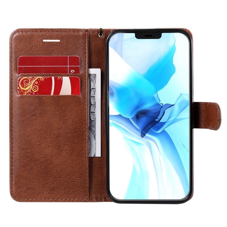 For iPhone 12 / 12 Pro Solid Color Horizontal Flip Protective Leather Case with Holder & Card Slots & Wallet & Photo Frame & Lanyard