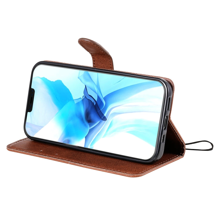 For iPhone 12 / 12 Pro Solid Color Horizontal Flip Protective Leather Case with Holder & Card Slots & Wallet & Photo Frame & Lanyard