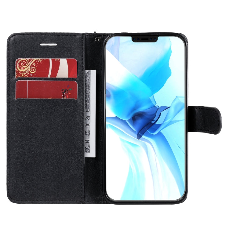 For iPhone 12 / 12 Pro Solid Color Horizontal Flip Protective Leather Case with Holder & Card Slots & Wallet & Photo Frame & Lanyard