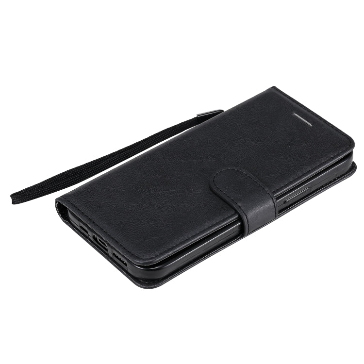 For iPhone 12 / 12 Pro Solid Color Horizontal Flip Protective Leather Case with Holder & Card Slots & Wallet & Photo Frame & Lanyard