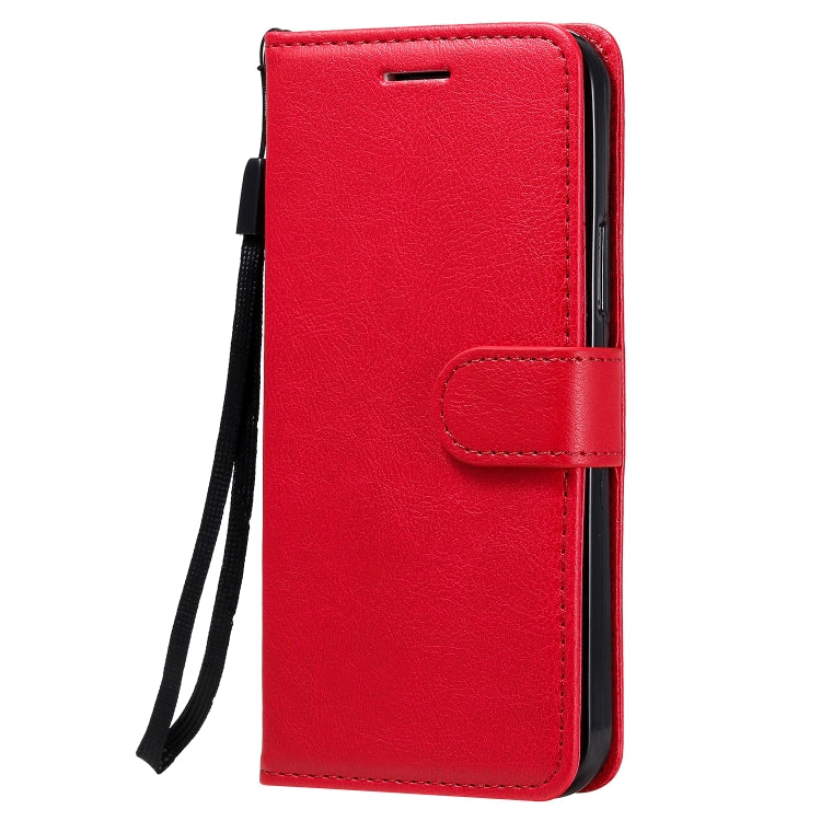 For iPhone 12 / 12 Pro Solid Color Horizontal Flip Protective Leather Case with Holder & Card Slots & Wallet & Photo Frame & Lanyard