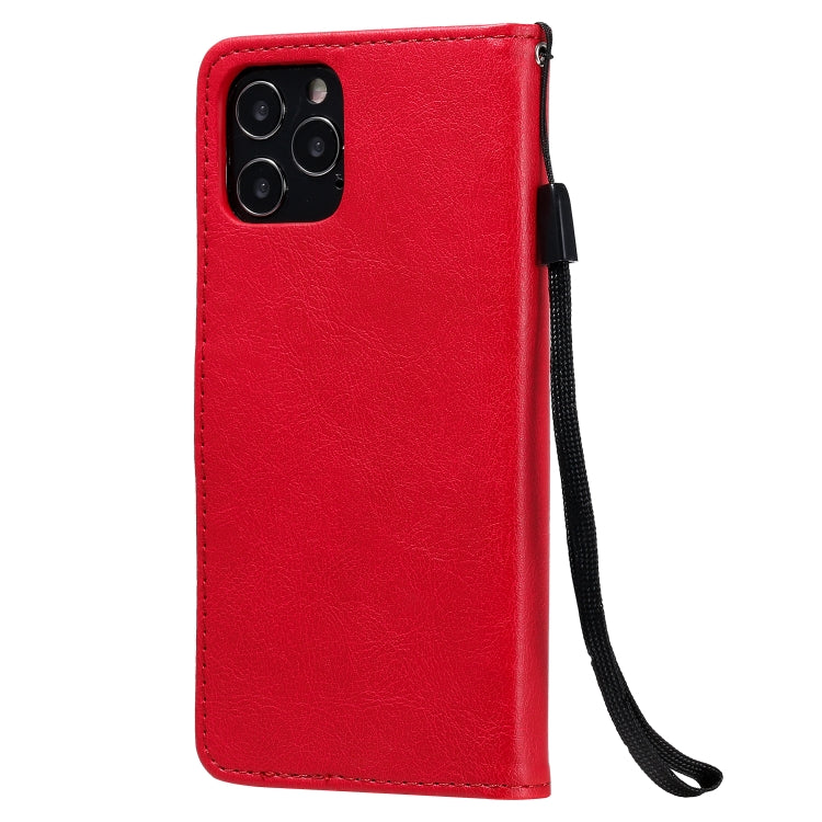 For iPhone 12 / 12 Pro Solid Color Horizontal Flip Protective Leather Case with Holder & Card Slots & Wallet & Photo Frame & Lanyard