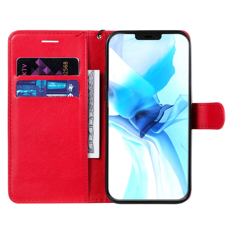 For iPhone 12 / 12 Pro Solid Color Horizontal Flip Protective Leather Case with Holder & Card Slots & Wallet & Photo Frame & Lanyard