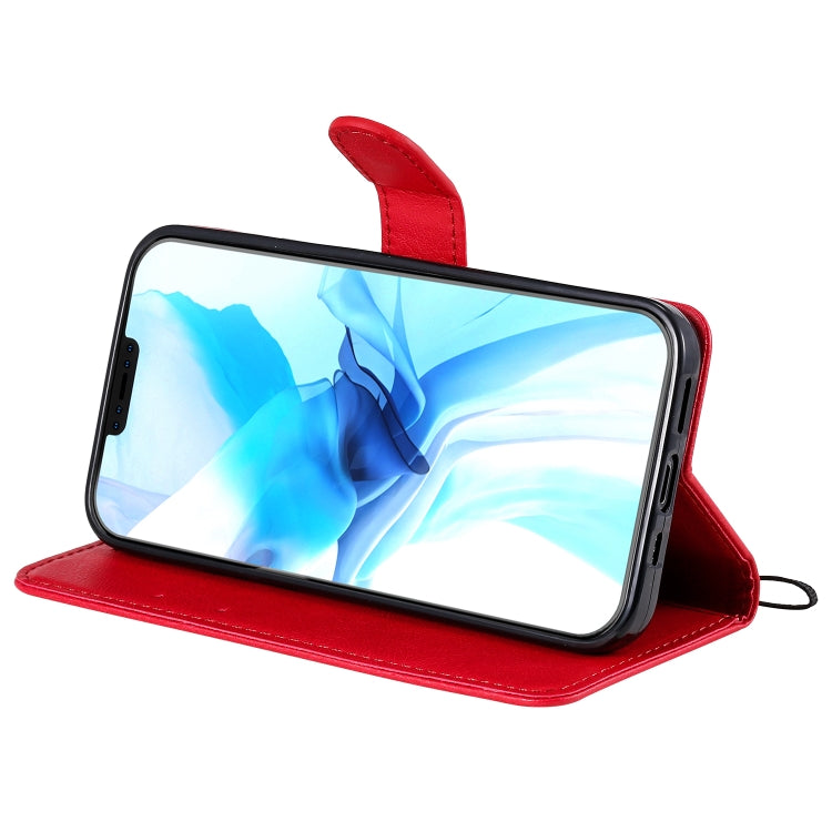 For iPhone 12 / 12 Pro Solid Color Horizontal Flip Protective Leather Case with Holder & Card Slots & Wallet & Photo Frame & Lanyard