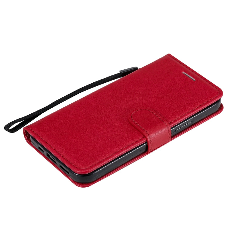 For iPhone 12 / 12 Pro Solid Color Horizontal Flip Protective Leather Case with Holder & Card Slots & Wallet & Photo Frame & Lanyard