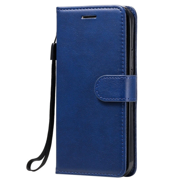 For iPhone 12 / 12 Pro Solid Color Horizontal Flip Protective Leather Case with Holder & Card Slots & Wallet & Photo Frame & Lanyard