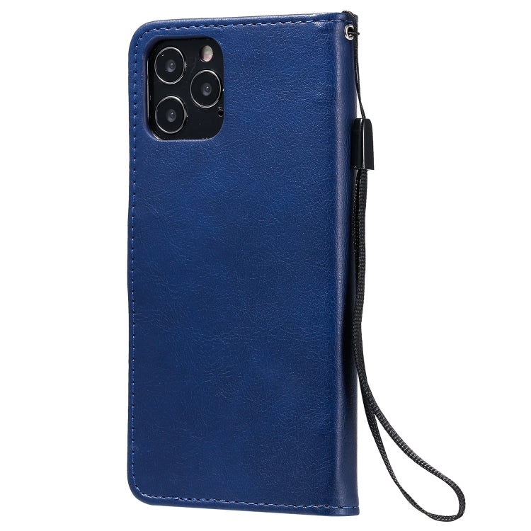 For iPhone 12 / 12 Pro Solid Color Horizontal Flip Protective Leather Case with Holder & Card Slots & Wallet & Photo Frame & Lanyard