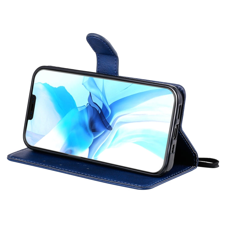 For iPhone 12 / 12 Pro Solid Color Horizontal Flip Protective Leather Case with Holder & Card Slots & Wallet & Photo Frame & Lanyard
