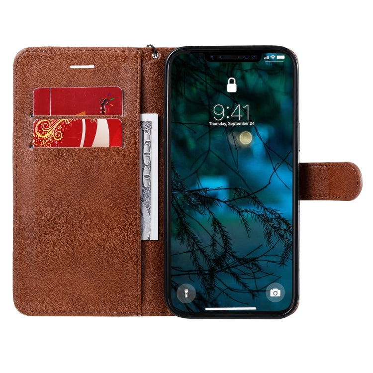 For iPhone 12 Pro Max Solid Color Horizontal Flip Protective Leather Case with Holder & Card Slots & Wallet & Photo Frame & Lanyard