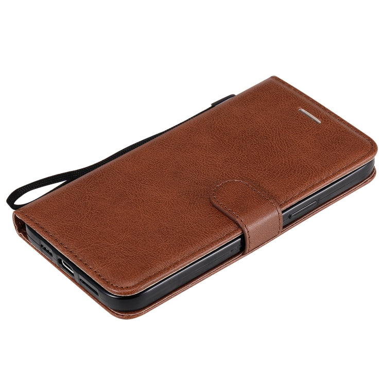 For iPhone 12 Pro Max Solid Color Horizontal Flip Protective Leather Case with Holder & Card Slots & Wallet & Photo Frame & Lanyard
