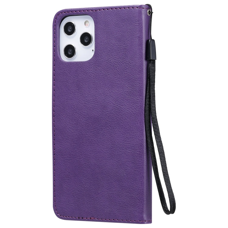 For iPhone 12 Pro Max Solid Color Horizontal Flip Protective Leather Case with Holder & Card Slots & Wallet & Photo Frame & Lanyard