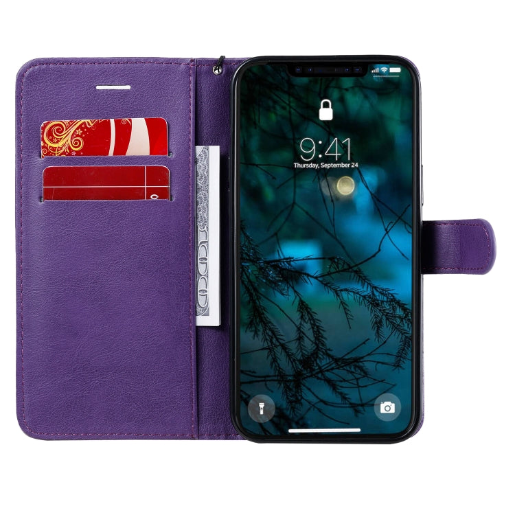 For iPhone 12 Pro Max Solid Color Horizontal Flip Protective Leather Case with Holder & Card Slots & Wallet & Photo Frame & Lanyard