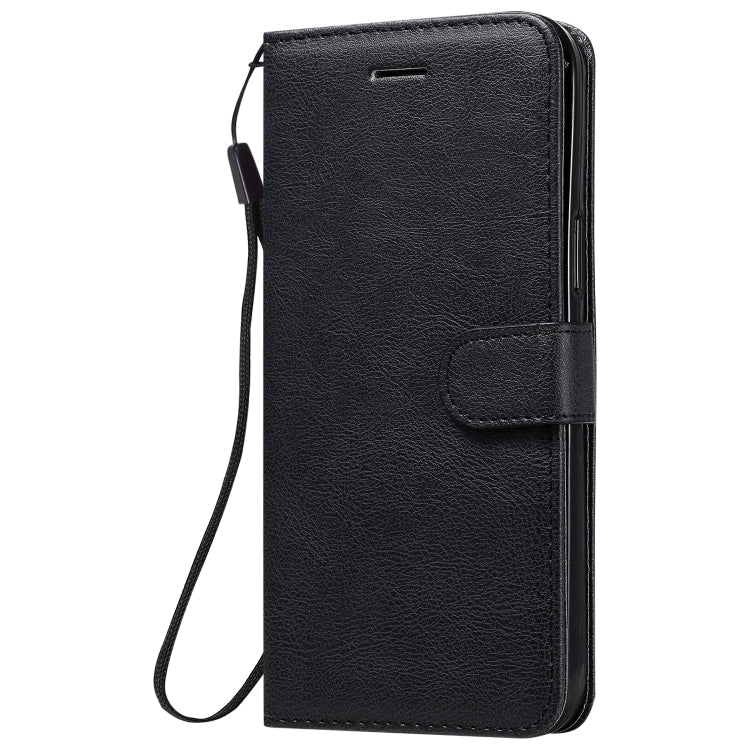 For iPhone 12 Pro Max Solid Color Horizontal Flip Protective Leather Case with Holder & Card Slots & Wallet & Photo Frame & Lanyard