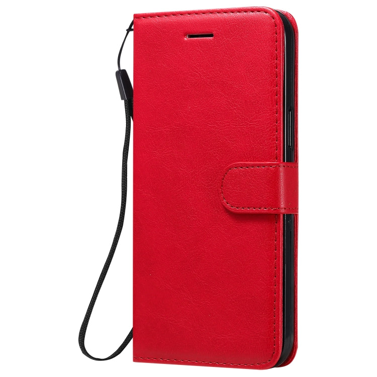 For iPhone 12 Pro Max Solid Color Horizontal Flip Protective Leather Case with Holder & Card Slots & Wallet & Photo Frame & Lanyard