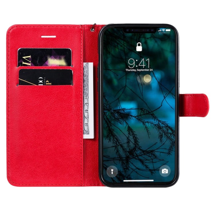 For iPhone 12 Pro Max Solid Color Horizontal Flip Protective Leather Case with Holder & Card Slots & Wallet & Photo Frame & Lanyard