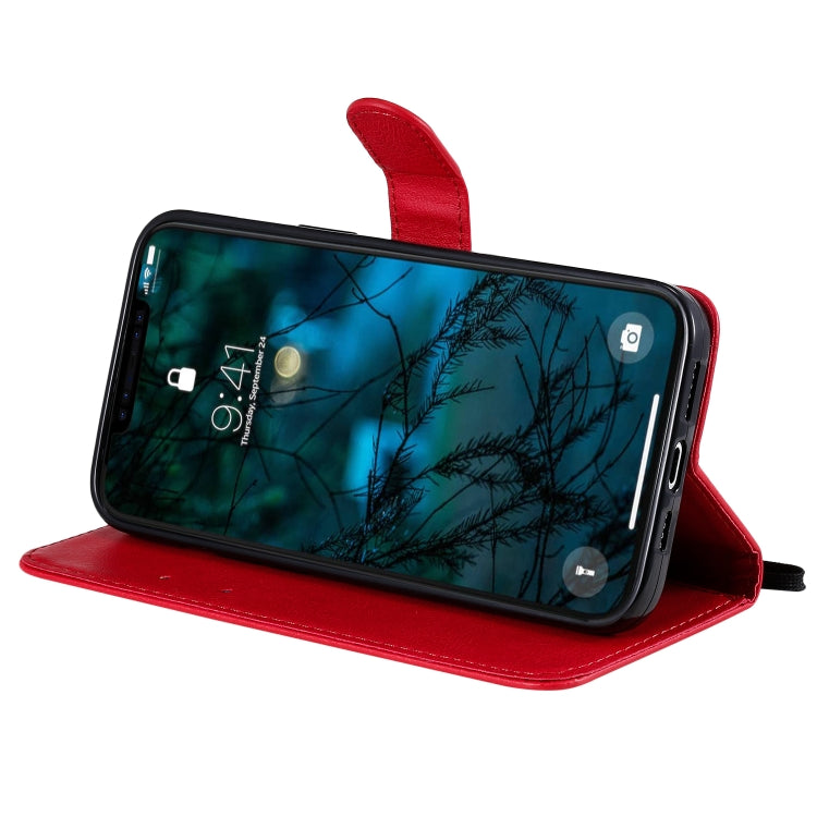 For iPhone 12 Pro Max Solid Color Horizontal Flip Protective Leather Case with Holder & Card Slots & Wallet & Photo Frame & Lanyard