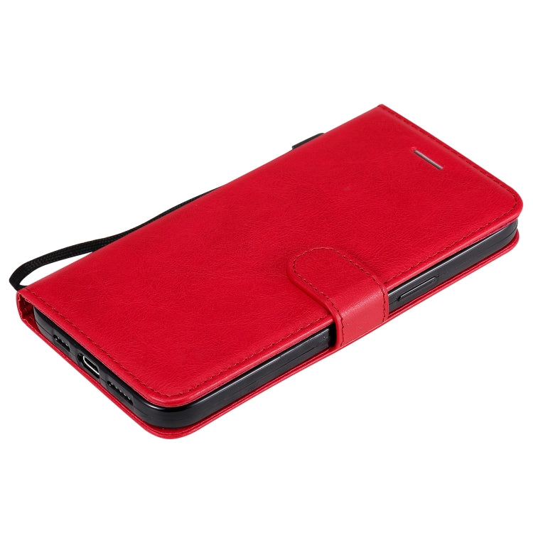 For iPhone 12 Pro Max Solid Color Horizontal Flip Protective Leather Case with Holder & Card Slots & Wallet & Photo Frame & Lanyard